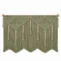 Arazzo da parete 120 x 80 cm in cotone verde con frange stile boho