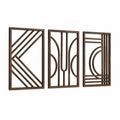 Set di pannelli decorativi da parete 40 x 80 cm in legno marrone stile geometrico