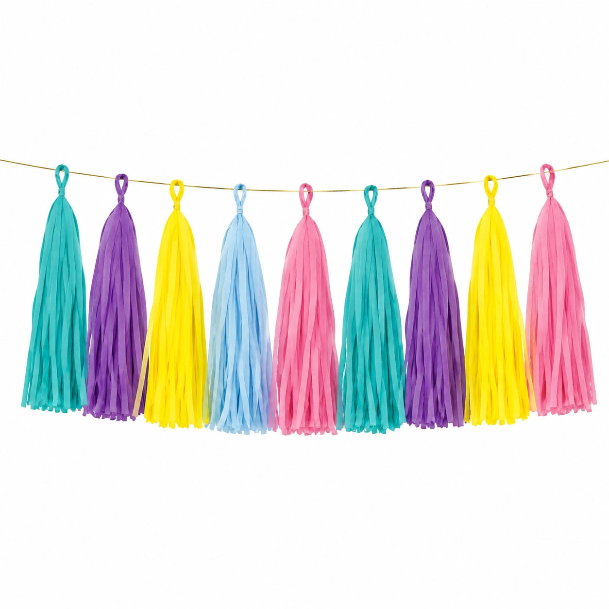 Ghirlanda decorativa con 9 nappe in carta velina multicolore 180 x 45 cm - sospesa per feste